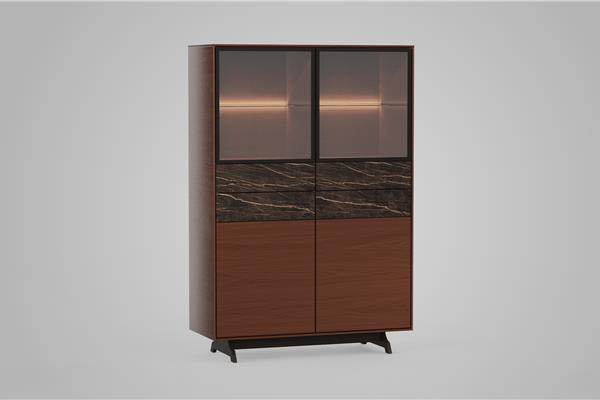 Vitrine-kast 2-deurs - Eiken meubels